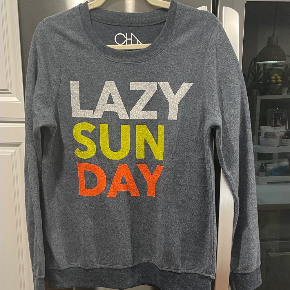 Chaser 'Lazy Sunday' Graphic Sweatshirt NWOT